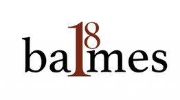 Texto con el número 18 integrado en la palabra "balmes" con diseño estilizado.