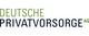 Logo mit grünem "DEUTSCHE" und schwarzem "PRIVATVORSORGE AG" auf weißem Hintergrund.