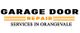 Logo for Garage Door Repair Services in Orangevale with bold text and orange accents.