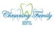 Logo of Chesaning Family Dental with stylized tooth outlines in blue and green.