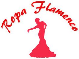 Silueta de bailaora flamenca en rojo con texto "Ropa Flamenco" en la parte superior.
