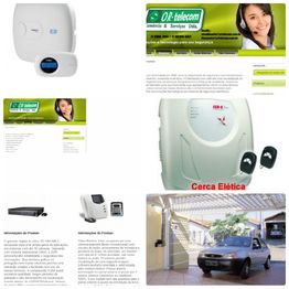 Sistema de segurança com central, cerca elétrica, e garagem com portão automatizado.