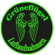 Grünes Logo mit Flügeln, Text: "Grüneflügel Luftaufnahmen".