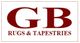 Logo con le lettere "GB" e la scritta "Rugs & Tapestries" in rosso su sfondo bianco.