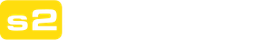 Gelbes und weißes Logo von „s2-software“.