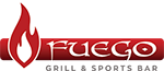 "Red Fuego logo with a flame design to the left."