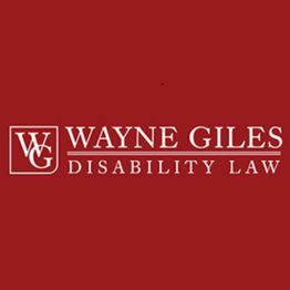 Logo of Wayne Giles Disability Law on a red background with "WG" initials.