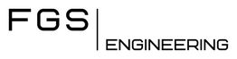 Logo FGS Engineering con testo nero su sfondo bianco.