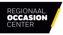 Zwart logo met tekst "Regionaal Occasion Center" en een gele streep aan de rechterkant.
