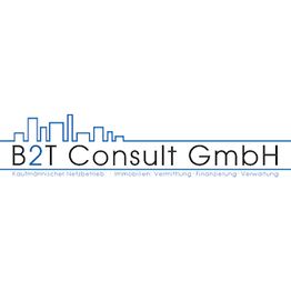 Textlogo: "B2T Consult GmbH" mit stilisierter Skyline darüber.