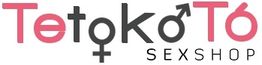 Logo de la tienda "TetokoTó Sexshop" con símbolos de género en las letras.