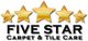 Five stars with "Five Star Carpet & Tile Care" text below.