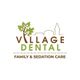 Village Dental logo with a tree and skyline, text: "Family & Sedation Care" below.