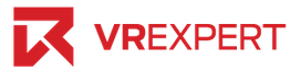 Rood logo met de tekst "VR Expert" en een gestileerde "R" links.
