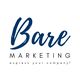 Bare Marketing Logo: "Bare Marketing express your company!" in blauer und schwarzer Schrift.