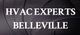 Text "HVAC Experts Belleville" on a dark industrial-themed background.