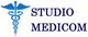 Logo con caduceo blu e testo "STUDIO MEDICOM".