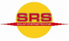Logo mit gelbem Kreis, roter Aufschrift "SRS" und darunter "SOLAR ENERGIETECHNIK".