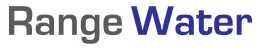 Text "Range Water" in black and blue on a transparent background.