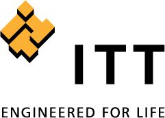 Logo von ITT mit gelbem Symbol und dem Text "ENGINEERED FOR LIFE".