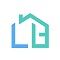 Stylized turquoise and blue house logo with letters L and G.