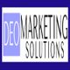 Logo reads "DEO Marketing Solutions" with blue background and white text.