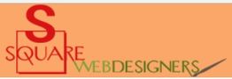 Logo with "Square Web Designers" in red and green text on an orange background.