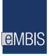 Dunkelblaues Logo mit dem weißen Schriftzug "eMBIS".