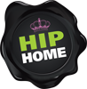 Logo mit der Aufschrift “HIP HOME” und einer Krone darüber auf schwarzem Hintergrund.