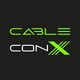 Logo mit grünem und weißem Text: "Cable ConX" auf schwarzem Hintergrund.