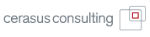 Logo von cerasus consulting mit zwei überlappenden Quadraten rechts.
