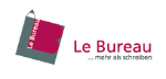 Logo mit Text: "Le Bureau ... mehr als schreiben" und einem stilisierten Buchstaben "B".