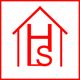 Rotes Haus-Logo mit den Buchstaben H und S im Inneren.