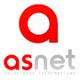 Logotipo de Asnet con letra "a" grande en rojo y texto gris: "soluciones informáticas".