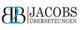 Logo von "B2B Jacobs Übersetzungen" mit stilisiertem "B2B" in Schwarz und Blau.