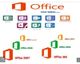 Icons of Microsoft Office apps and versions from 2007 to 2017, including Office 365.