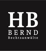 Schwarzes Logo mit den weißen Buchstaben "HB" und dem Text "BERND Rechtsanwälte" darunter.
