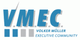 Logo mit Schriftzug "V.M.E.C. Volker Müller Executive Community" in Blau und Grau.
