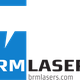 Logo van BRM Lasers met blauwe en zwarte tekst, website URL: brmlasers.com.