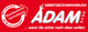 Rotes Logo der Arbeitsbühnenverleih Adam GmbH, mit Slogan und Pfeil zur bundesweiten Vermietung.
