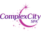 Logo of ComplexCity Spa with a purple crescent moon and stars.