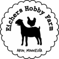 Logo of Eichers Hobby Farm shows a goat and chicken silhouette, with text "Avon, Minnesota".