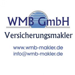 WMB GmbH Logo mit Text: Versicherungsmakler, Website und E-Mail-Adresse.
