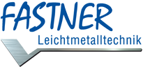Logo mit blauem Schriftzug "FASTENER", darunter ein stilisierter Metallpfeil.