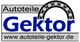 Logo mit Schriftzug "Autoteile Gektor" und Website www.autoteile-gektor.de, Kugellager-Abbildung.