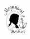 Silhouette eines Mannes, Anker und Text "Mozartwirt im Anker".