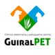 Logotipo de GuiralPET con siluetas de perro y gato. Texto: Clínica veterinaria y peluquería canina.