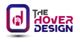Logo with "The Hover Design" text and stylized shapes in blue, pink, and gray.