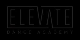 Logo for Elevate Dance Academy with stylized text on a black background.