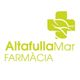 Logotipo de farmacia Altafulla Mar en verde, con cruz y hojas estilizadas.